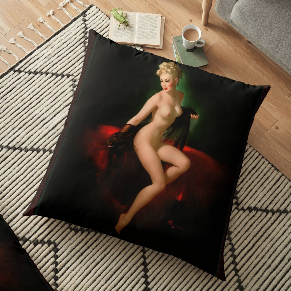 An American Beauty by Gil Elvgren 3 An American Beauty by Gil Elvgren Vintage Wall Decor Xzendor7 Old Masters Art Reproductions Floor Pillow
