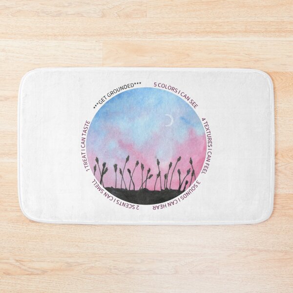 Item preview, Overwhelmed, stop and ground, look around... Mindfulness using the five senses, grounding technique. You will get through this, you are worthy and deserving of care. designed and sold by Orianah.