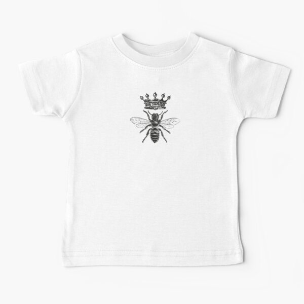 Queen Bee | Vintage Honey Bees | Black and White |  Baby T-Shirt
