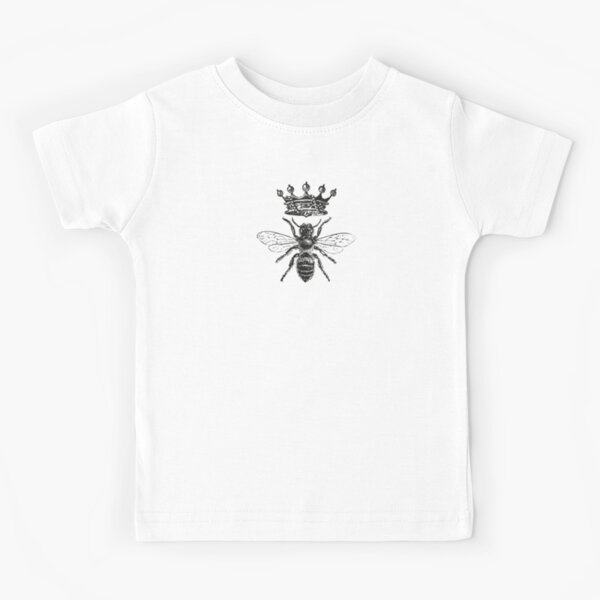 Queen Bee | Vintage Honey Bees | Black and White | Kids T-Shirt