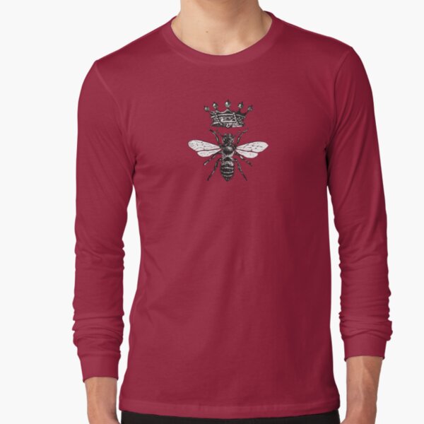 Queen Bee | Vintage Honey Bees | Black and White | Long Sleeve T-Shirt