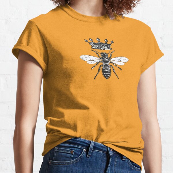 Queen Bee | Vintage Honey Bees | Black and White |  Classic T-Shirt