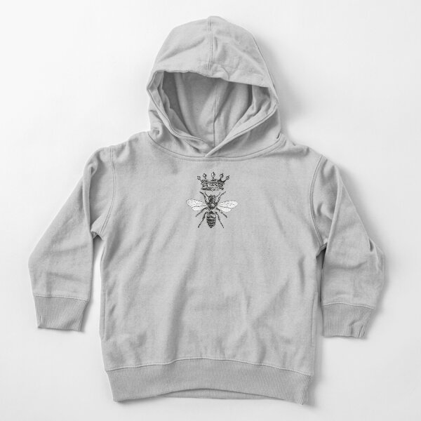 Queen Bee | Vintage Honey Bees | Black and White | Toddler Pullover Hoodie