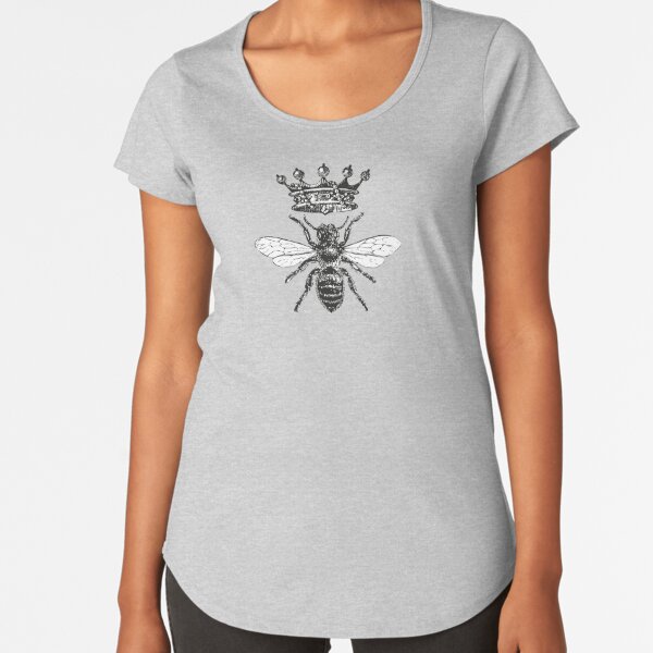 Queen Bee | Vintage Honey Bees | Black and White |  Premium Scoop T-Shirt