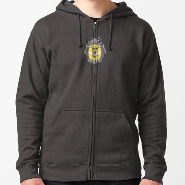 Queen Bee | Vintage Honey Bees | Honeycomb Patterns | Zipped Hoodie