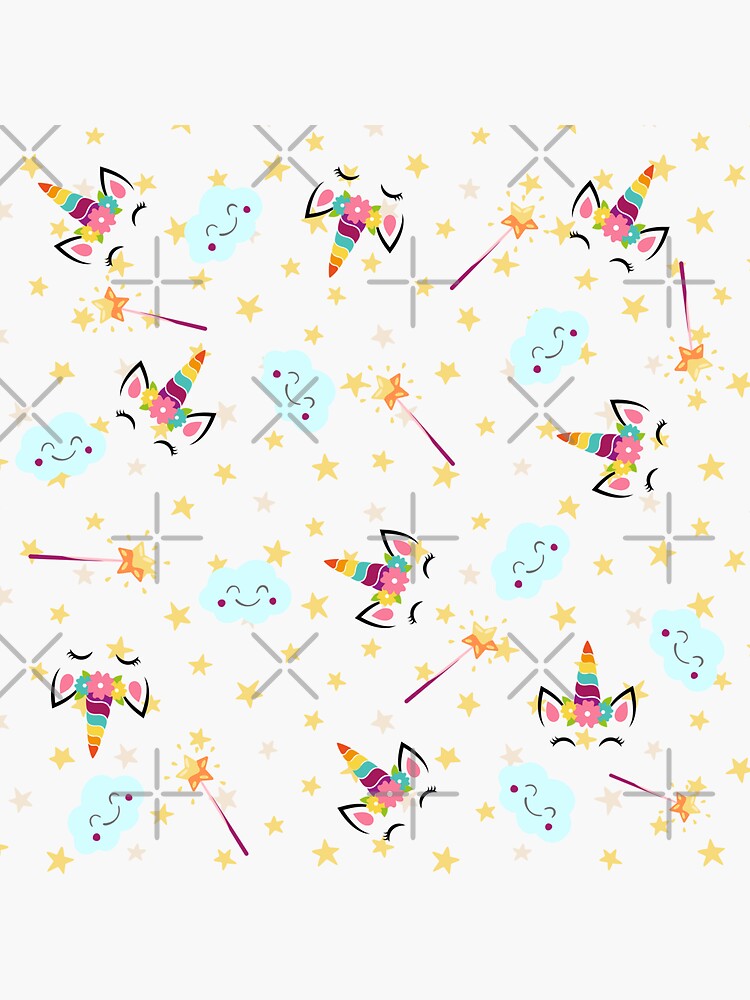 "Magic Unicorn and Stars" Sticker for Sale by Catscie Redbubble