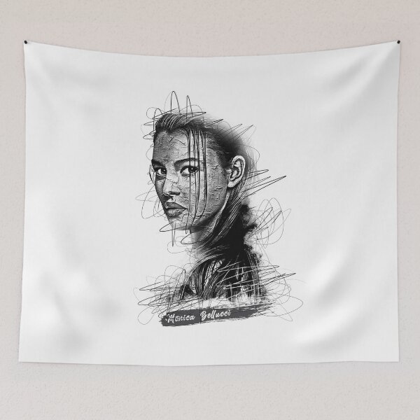 Item preview, Monica Bellucci Abstract Sketch Art, Monica Bellucci Sketch designed and sold by graphic-genie.