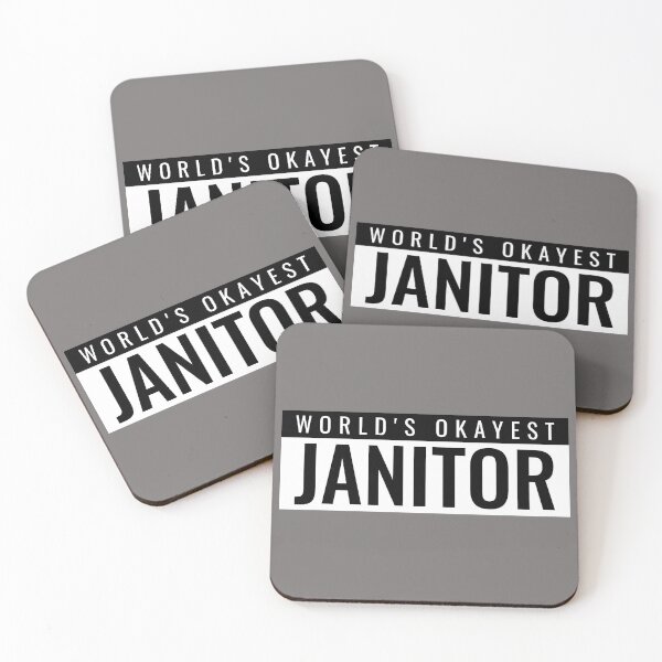 World's Okayest Janitor Coasters (Set of 4)