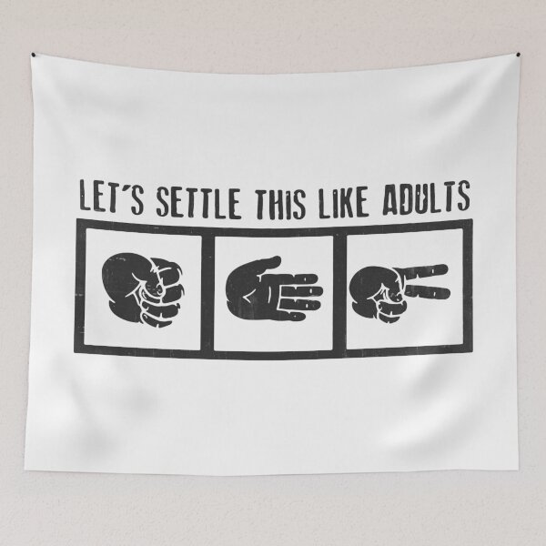 Item preview, Let's Settle This Like Adults Rock Paper designed and sold by MistyHiccup.