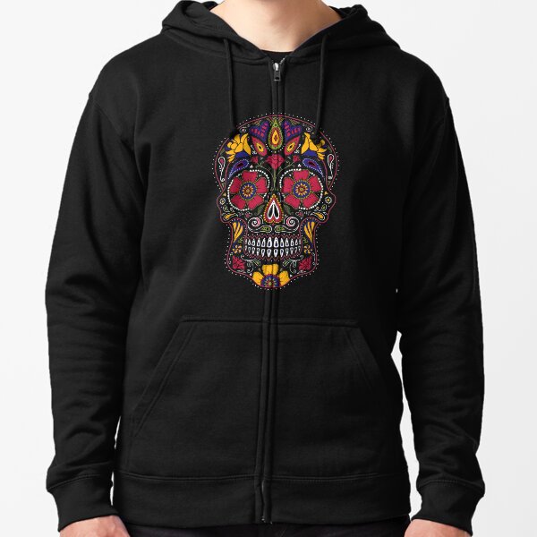 Sugar Skull Cross Pink Roses Crewneck Day of the Dead Los Muertos Sweatshirts