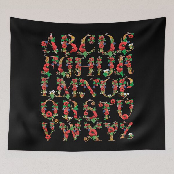Item preview, Floral Alphabet Letters - Cute Poppy Flowers English Alphabet designed and sold by r-silver.