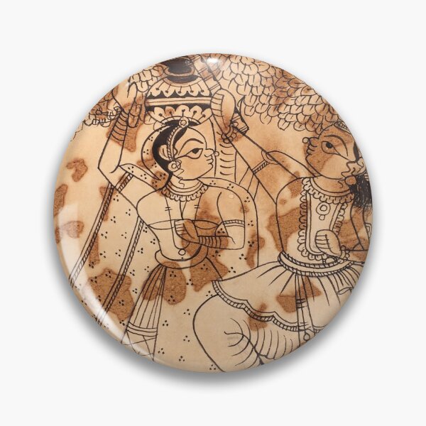 Item preview, Radha Krishna raasleela, vintage folk art, indian folk art design, pahd art pattern designed and sold by gopalpjoshi.