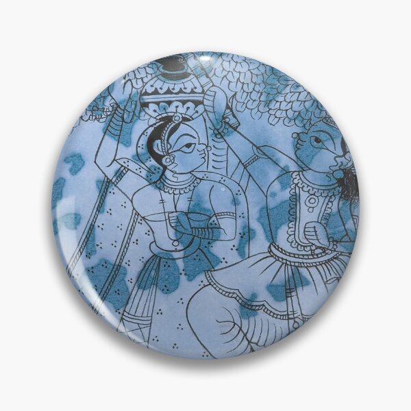 Item preview, Radha Krishna raasleela, vintage folk art, indian folk art design, pahd art pattern Sticker designed and sold by gopalpjoshi.