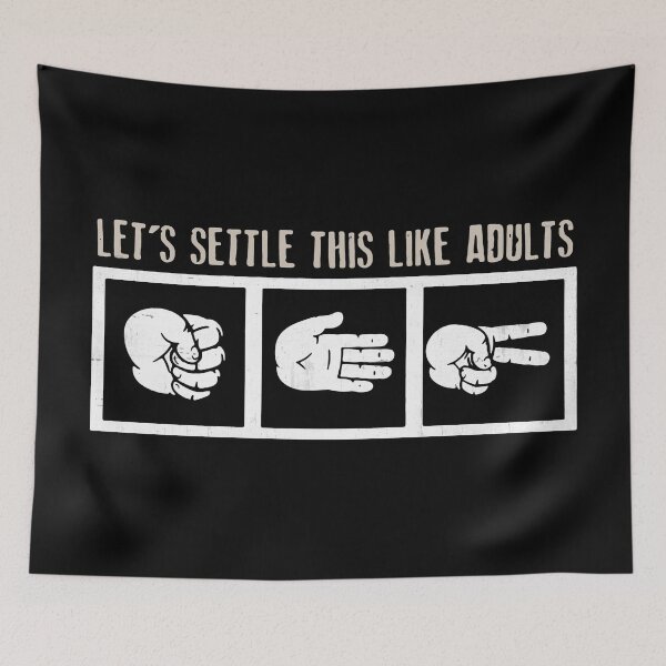 Item preview, Let's Settle This Like Adults Rock Paper designed and sold by MistyHiccup.