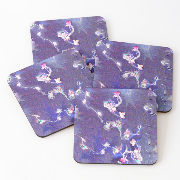 Item preview, luminous flowers, neon, monochrome, amethyst, purple, fluorescent designed and sold by Maria Mihailova.