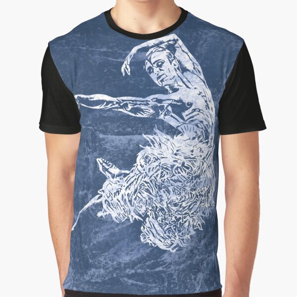 Vista previa del artículo con la obra «Cisne de bailarín de ballet masculino con estampado de lino del lago de los cisnes», diseñado y vendido por NattyDesigns.