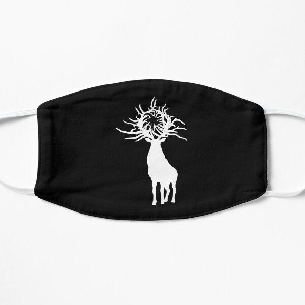 Morozova's Stag White Silhouette by RockyCreekArt| Perfect Gift | Bros gift Flat Mask
