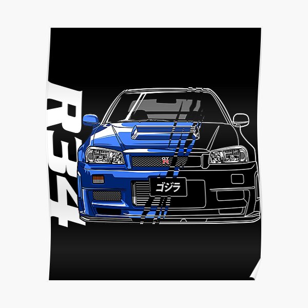 Camiseta Nissan Skyline Gtr R34Nissan Skyline GTR R34 Póster