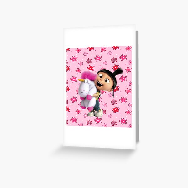 Birthday Girl Agnes & Fluffy Unicorn Minions Card