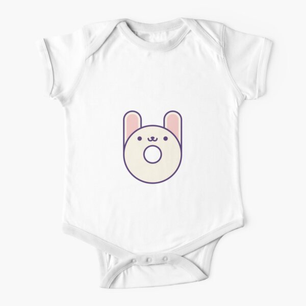 Cute Kawaii Rabbit Donut Short Sleeve Baby One-Piece