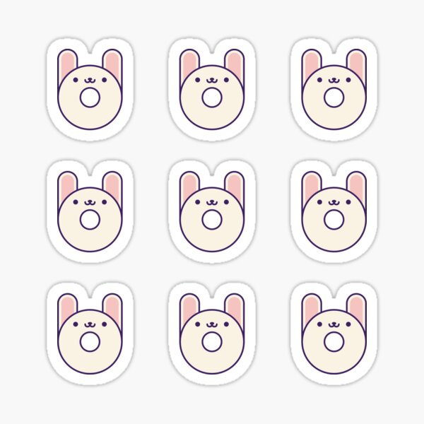 Cute Kawaii Rabbit Donut Sticker