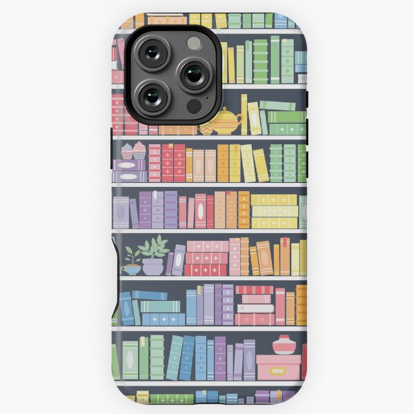 Item preview, Rainbow Books Shelf Pattern (Black Background) designed and sold by Kit Cronk.