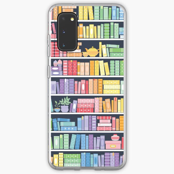 Rainbow Books Shelf Pattern (Black Background) Samsung Galaxy Soft Case