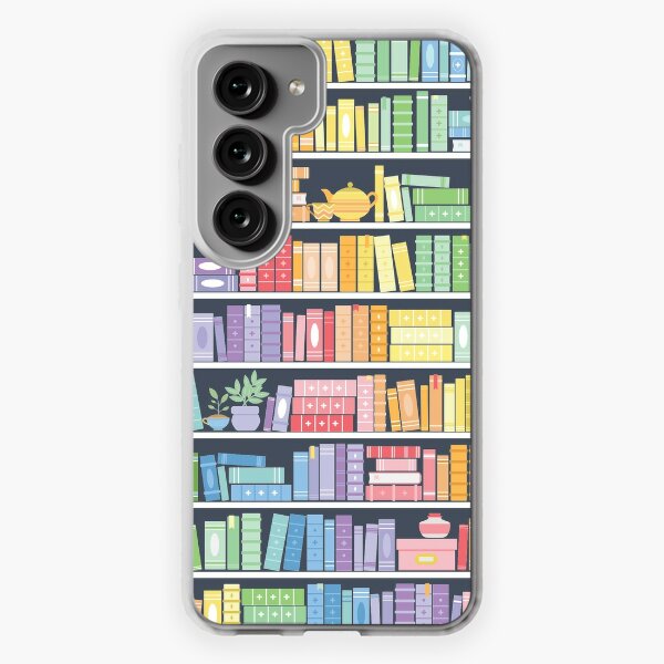 Rainbow Books Shelf Pattern (Black Background) Samsung Galaxy Soft Case