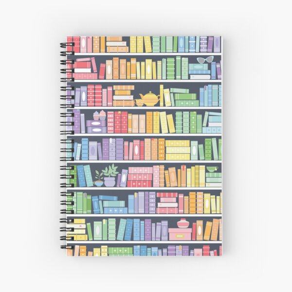 Artikel-Vorschau von Regenbogen-Bücherregal-Muster (schwarzer Hintergrund), designt und verkauft von Kit Cronk.