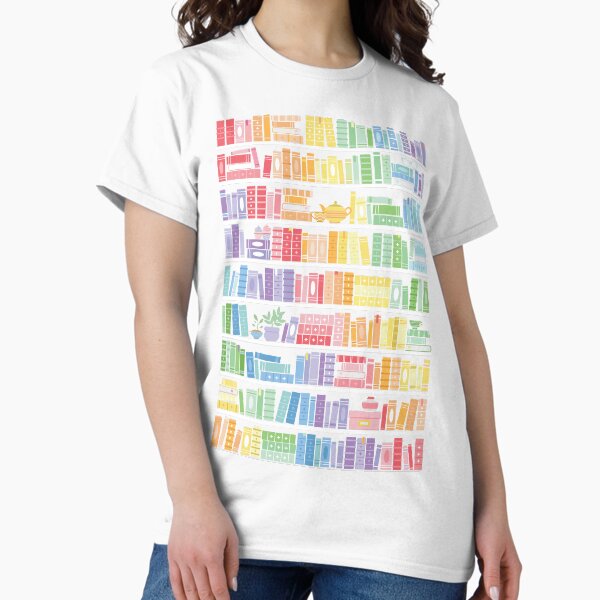 Artikel-Vorschau von Regenbogen-Bücherregal-Muster (schwarzer Hintergrund), designt und verkauft von Kit Cronk.