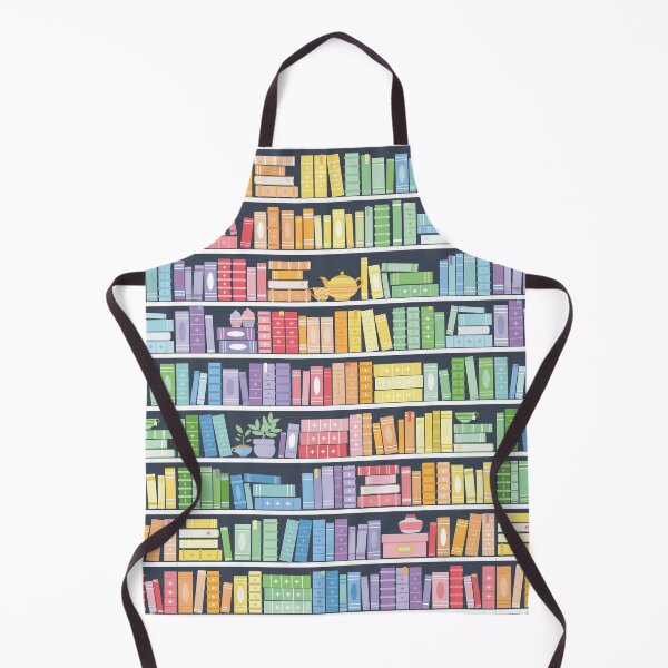 Item preview, Rainbow Books Shelf Pattern (Black Background) designed and sold by Kit Cronk.