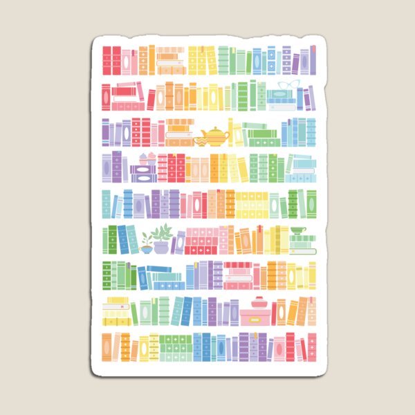 Item preview, Rainbow Books Shelf Pattern (Black Background) designed and sold by Kit Cronk.