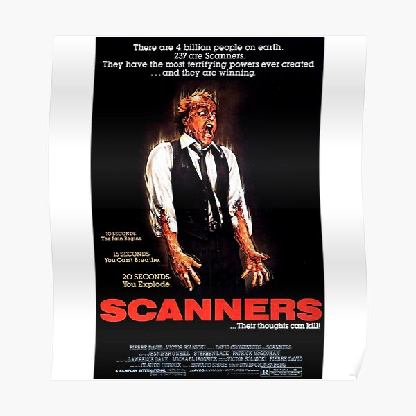 "Scanners 1981 Movie Poster Art Halloween Horror movie scifi film" Poster by ScannersTuyenHo
