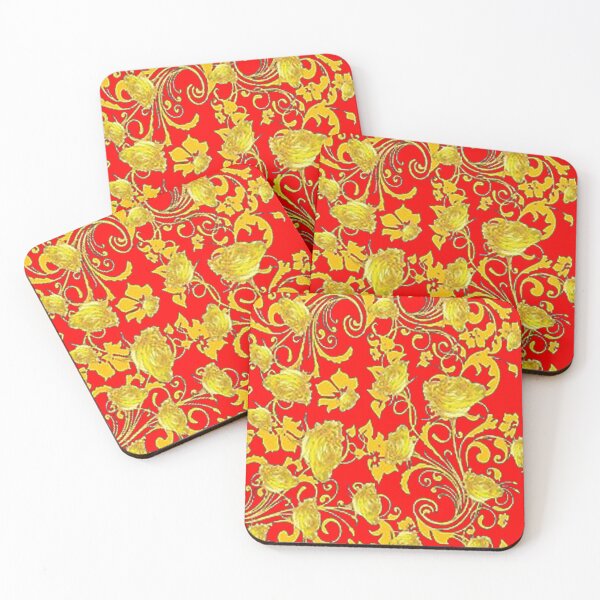 Item preview, GOLDEN ROSES GARDEN ABSTRACT RED ABSTRACT designed and sold by sharlesart.
