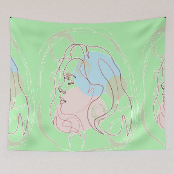 Item preview, Minimalist Linear Abstract Feminine Face, graphic psychedelic abstract art, trippy graphic psychedelic arte abstracto designed and sold by Adri Barnard.