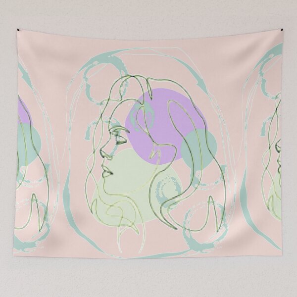 Item preview, Minimalist Linear Abstract Feminine Face, nr 2,graphic psychedelic abstract art, trippy graphic psychedelic arte abstracto designed and sold by Adri Barnard.
