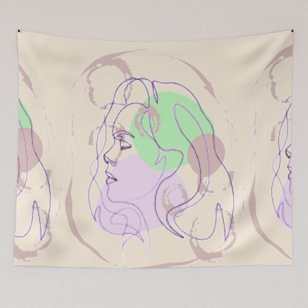 Item preview,  Minimalist Linear Abstract Feminine Face, nr 4,graphic psychedelic abstract art, trippy graphic psychedelic arte abstracto designed and sold by Adri Barnard.
