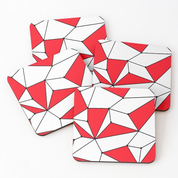 Item preview, Abstract geometric pattern - red, black and white. designed and sold by K.S ART.