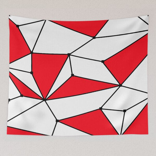 Item preview, Abstract geometric pattern - red, black and white. designed and sold by K.S ART.