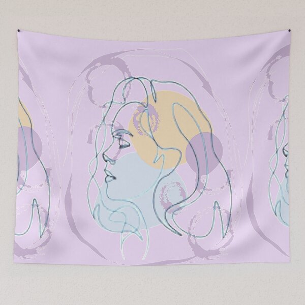 Item preview,  Minimalist Linear Abstract Feminine Face, nr 5,graphic psychedelic abstract art, trippy graphic psychedelic arte abstracto designed and sold by Adri Barnard.