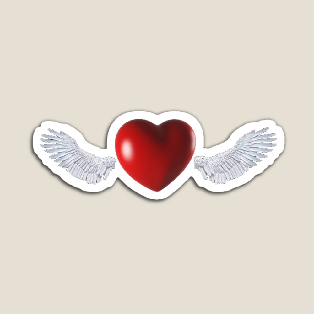 Heart Icon With Wings And A Halo Y2k Sticker