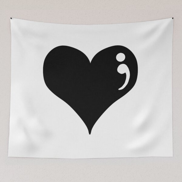 Item preview, Semicolon mental illness awareness in heart designed and sold by XLesserPandaX.