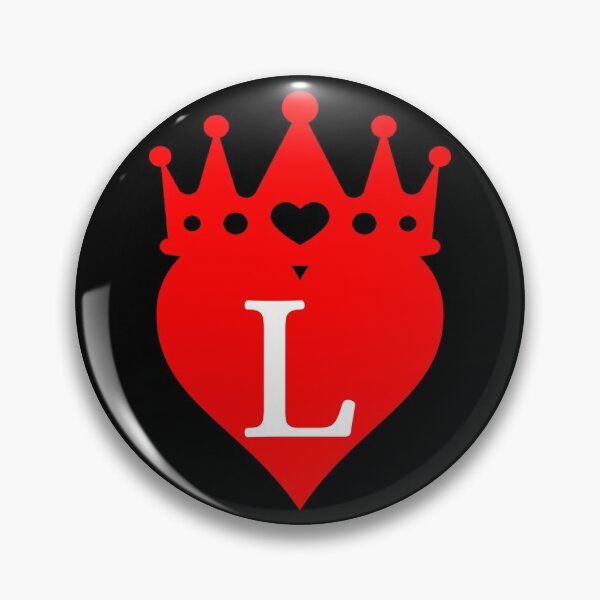 Item preview, king or queen crowned red heart with letter L designed and sold by ronaldsonou.