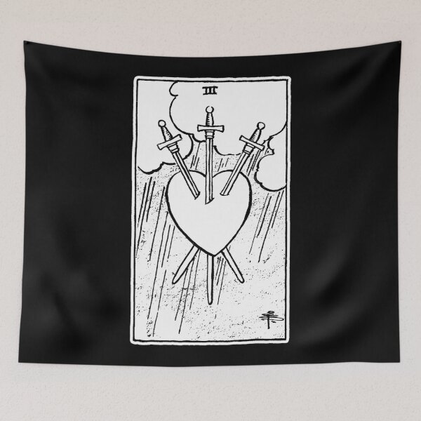 Item preview, Three of Swords - III of Swords - Tarot Card - Major Arcana - fortune telling - occult designed and sold by createdezign.
