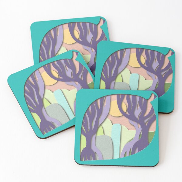 Item preview, Forest Waterfall - Teal Leaf Cutout designed and sold by rooandjoo.