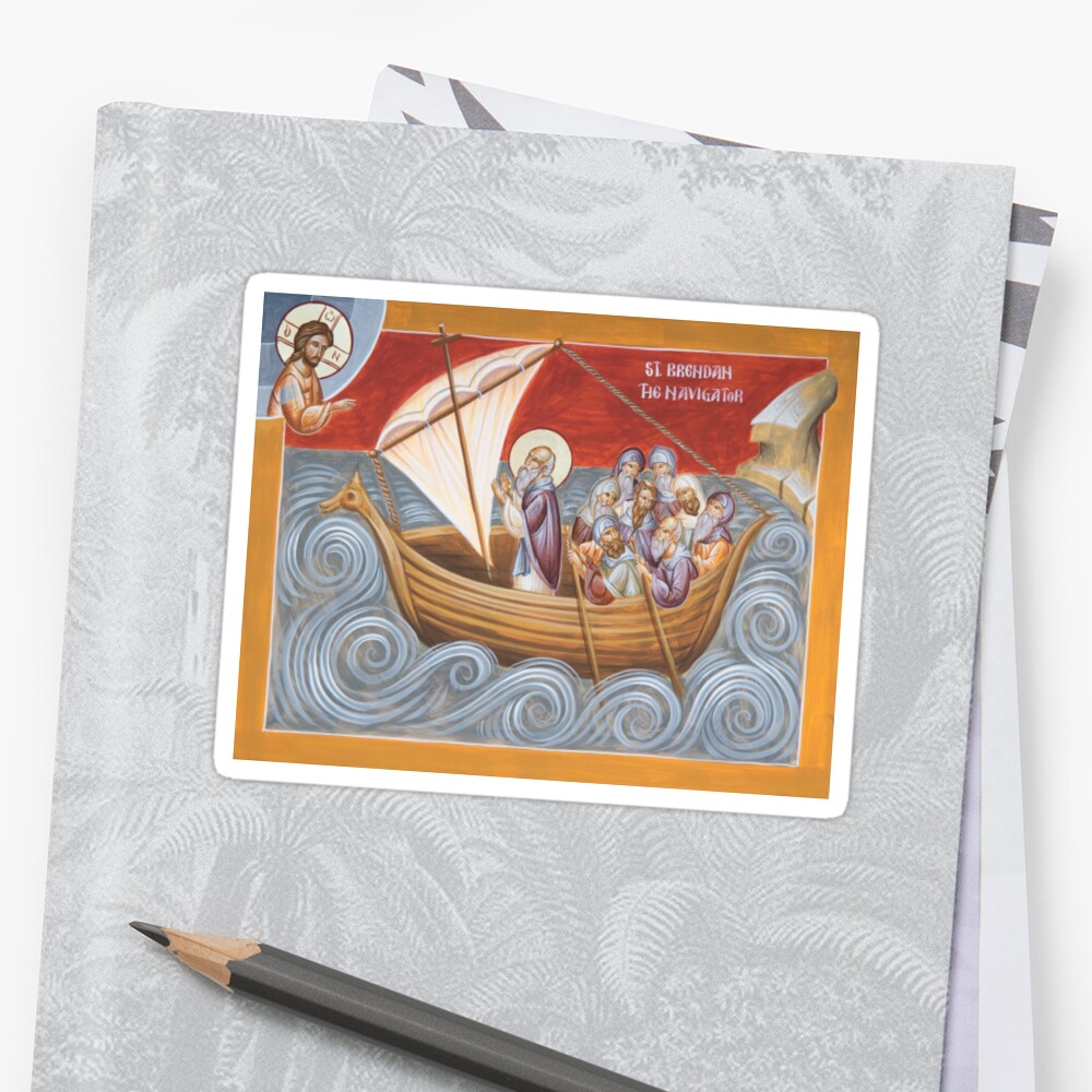 "St Brendan The Navigator" Sticker By Ikonographics | Redbubble