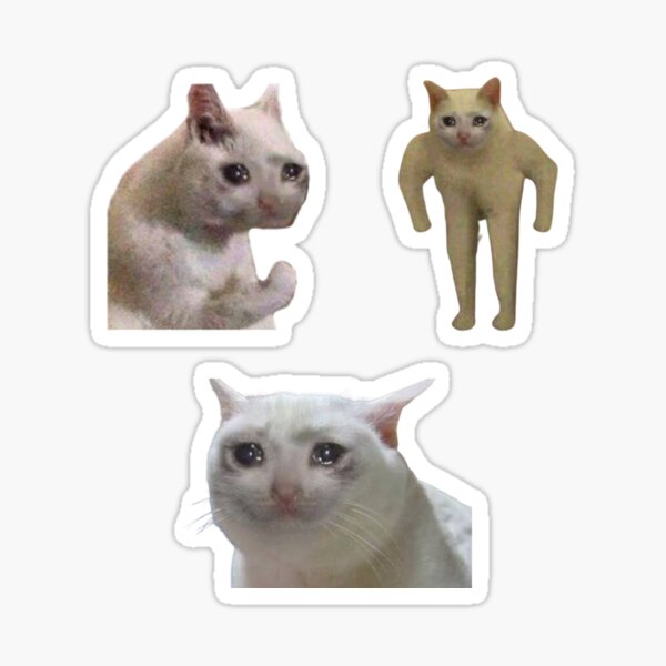 Crying Cat Meme Sticker Pack Sticker By Aeeenry Redbubble