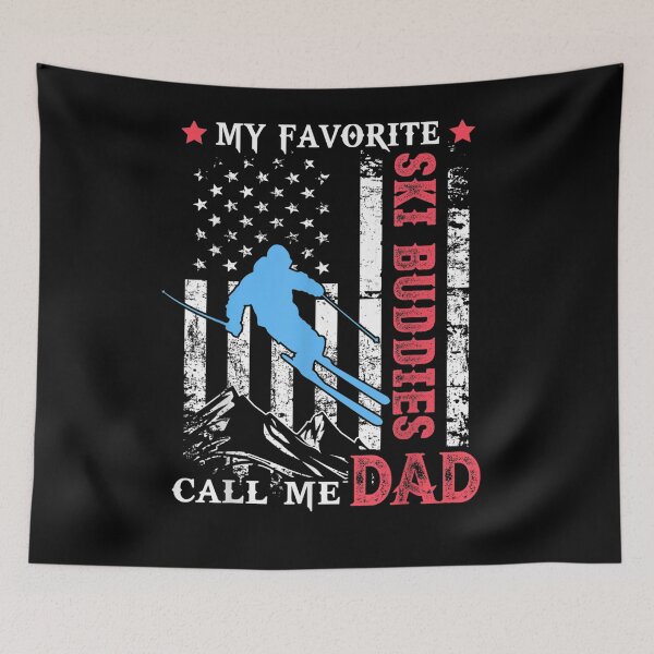 Item preview, Mens My Favorite Ski Buddies Call Me Dad Usa Flag Father's Day  designed and sold by laurader.