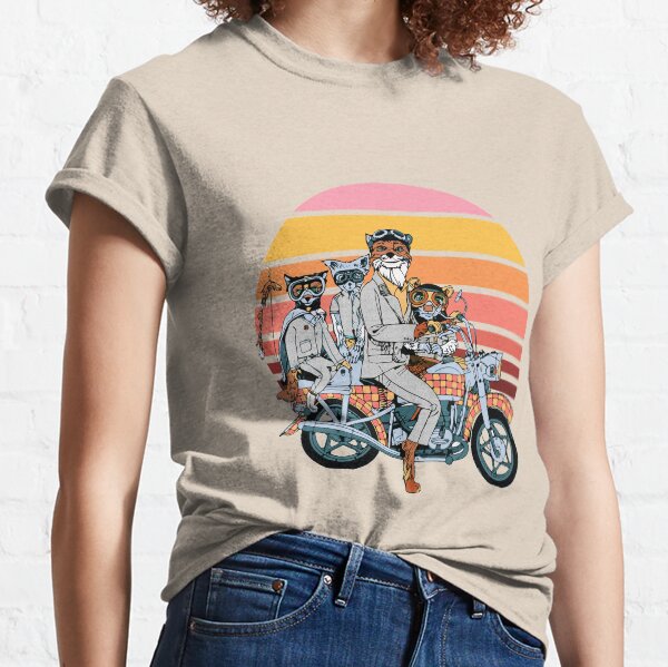 fantastic mr. fox family on a motorbike Classic T-Shirt