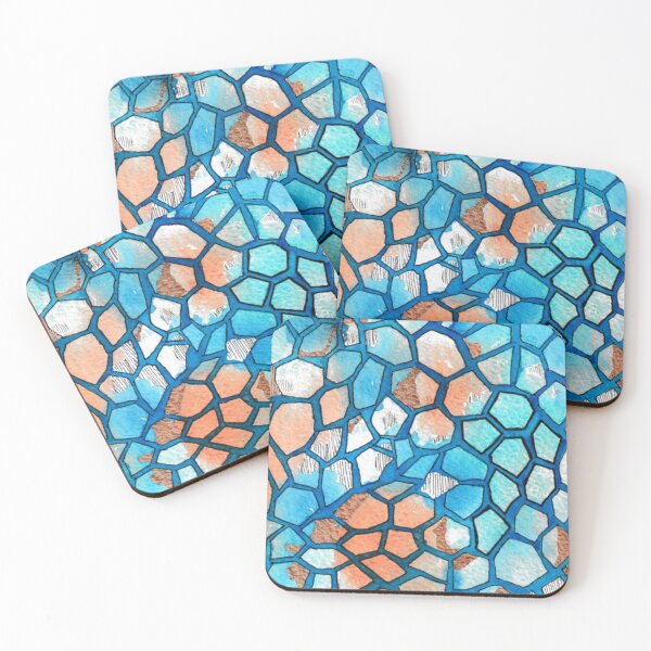 Item preview, Abstract Coral Blue Brown designed and sold by Jeanette Cefre.